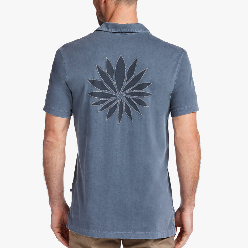 Sueded Jersey Lotus Graphic Polo in North Pigment | James Perse Los Angeles