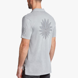 Sueded Jersey Lotus Graphic Polo In Paver Pigment | James Perse Los Angeles