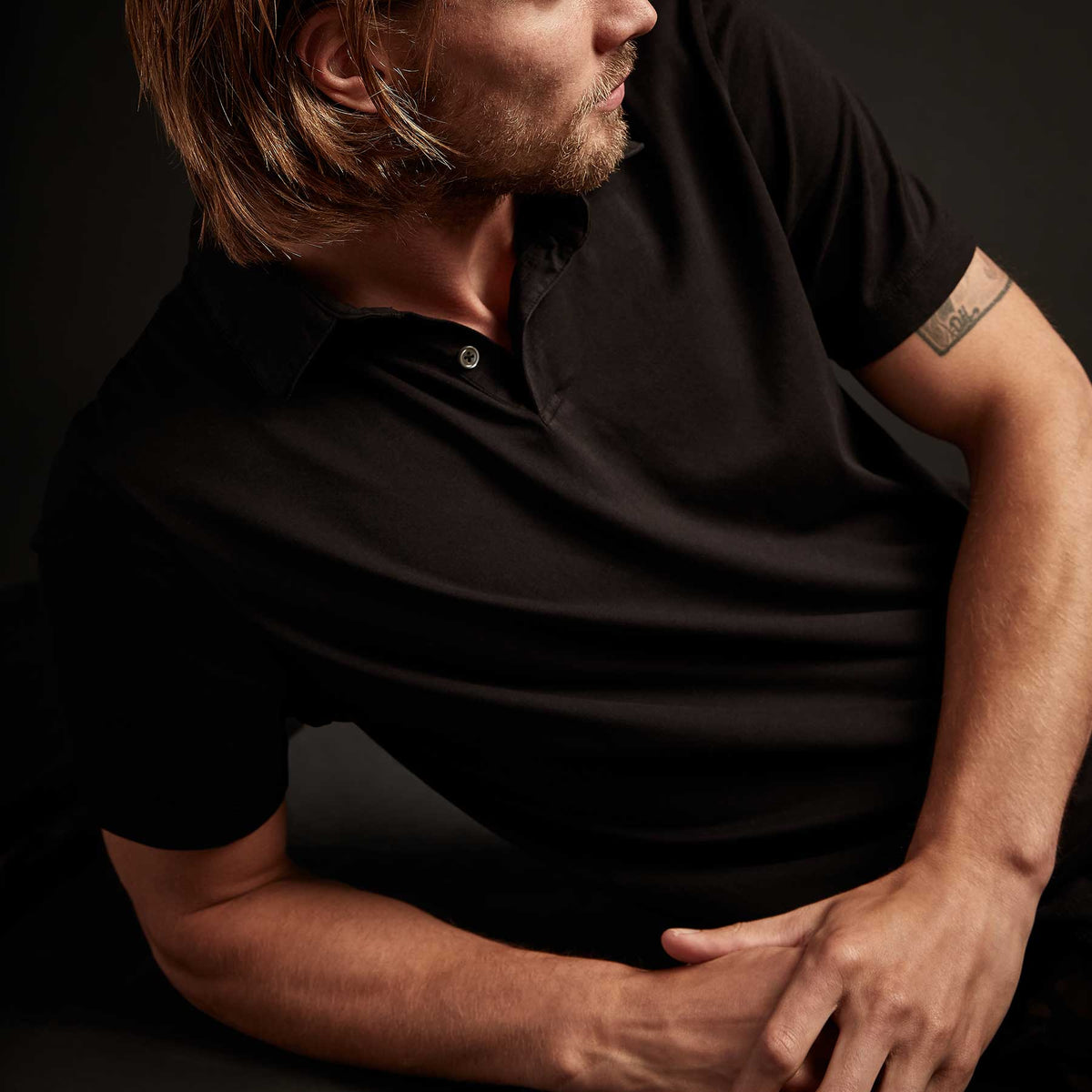 3 Pack Sueded Jersey Polo - Black | James Perse Los Angeles