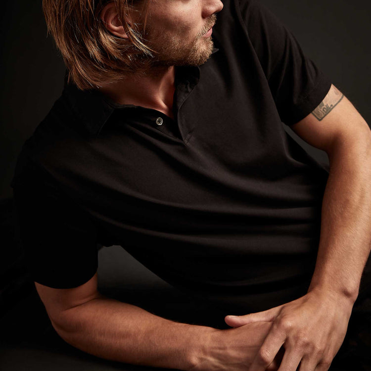 3 Pack Sueded Jersey Polo - Black | James Perse Los Angeles