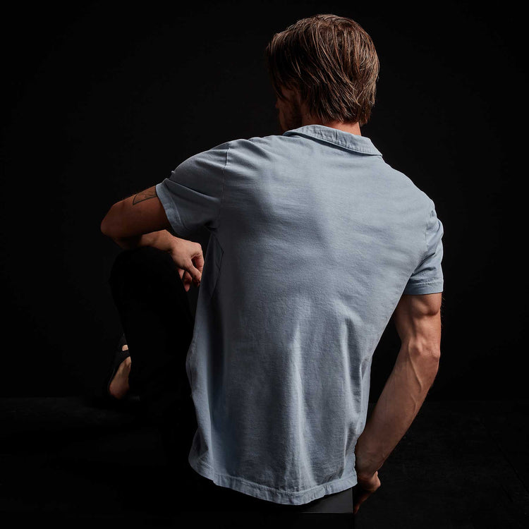 Sueded Jersey Polo - Bluestone Pigment | James Perse Los Angeles