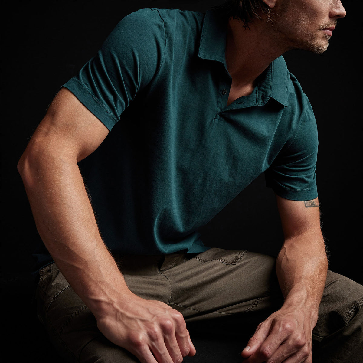 Sueded Jersey Polo in Laurel | James Perse Los Angeles