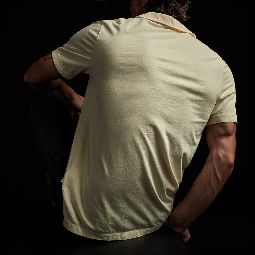 Sueded Jersey Polo in Naples Yellow Pigment | James Perse Los Angeles