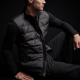 Full Zip Funnel Neck Jacket in Black | James Perse Los Angeles