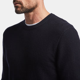 Cotton Cashmere Thermal Pullover In Black | James Perse Los Angeles