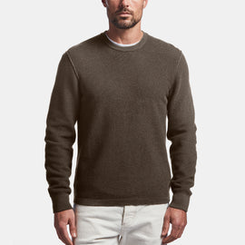 Cotton Cashmere Thermal Pullover In Drab | James Perse Los Angeles