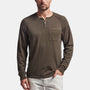 Cotton Cashmere Raglan Henley In Drab | James Perse Los Angeles
