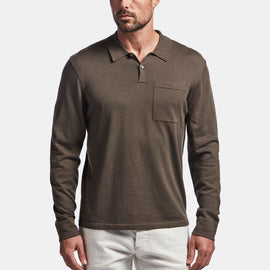 Cotton Cashmere Polo In Drab | James Perse Los Angeles