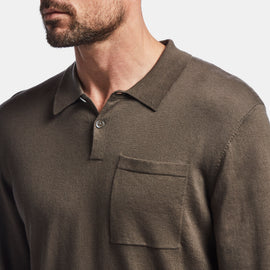 Cotton Cashmere Polo In Drab | James Perse Los Angeles