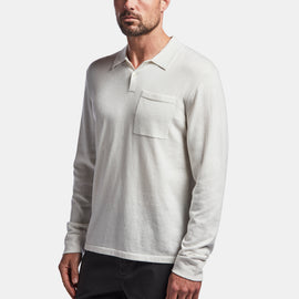 Cotton Cashmere Polo In Vintage White | James Perse Los Angeles