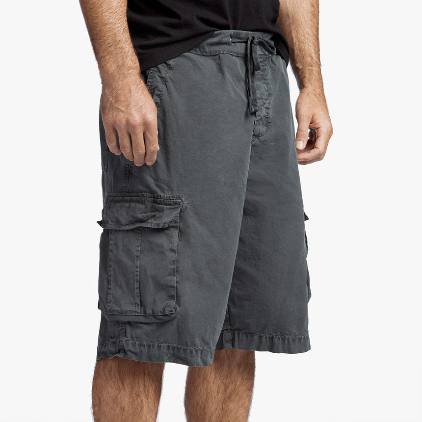 Stretch Poplin Cargo Short In Carbon Pigment | James Perse Los Angeles