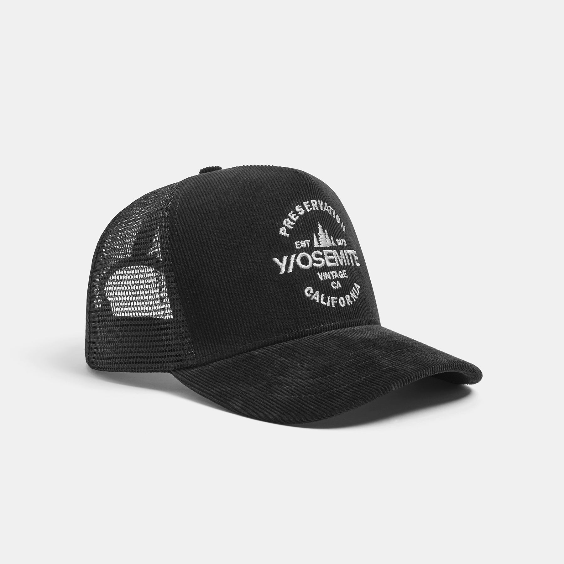 Y/OSEMITE Preservation Trucker Hat In Black | James Perse Los Angeles