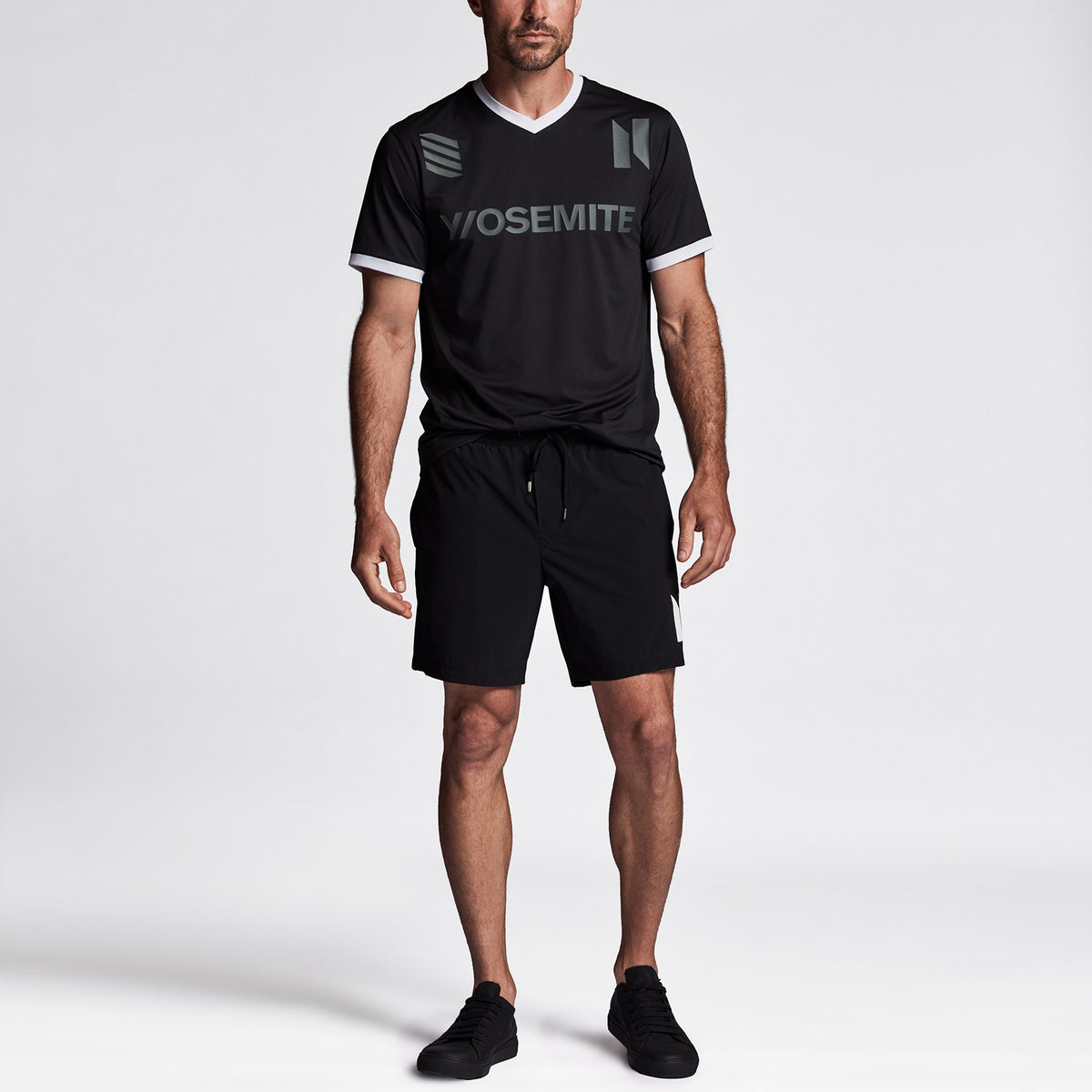 Y/OSEMITE Soccer Short In Black | James Perse Los Angeles