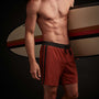 Y/OSEMITE Double Stripe Boardshort  In Paprika/Carbon | James Perse Los Angeles