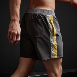 Double Stripe Board Short in Carbon/Medallion/Dusk/Smoke | James Perse Los Angeles
