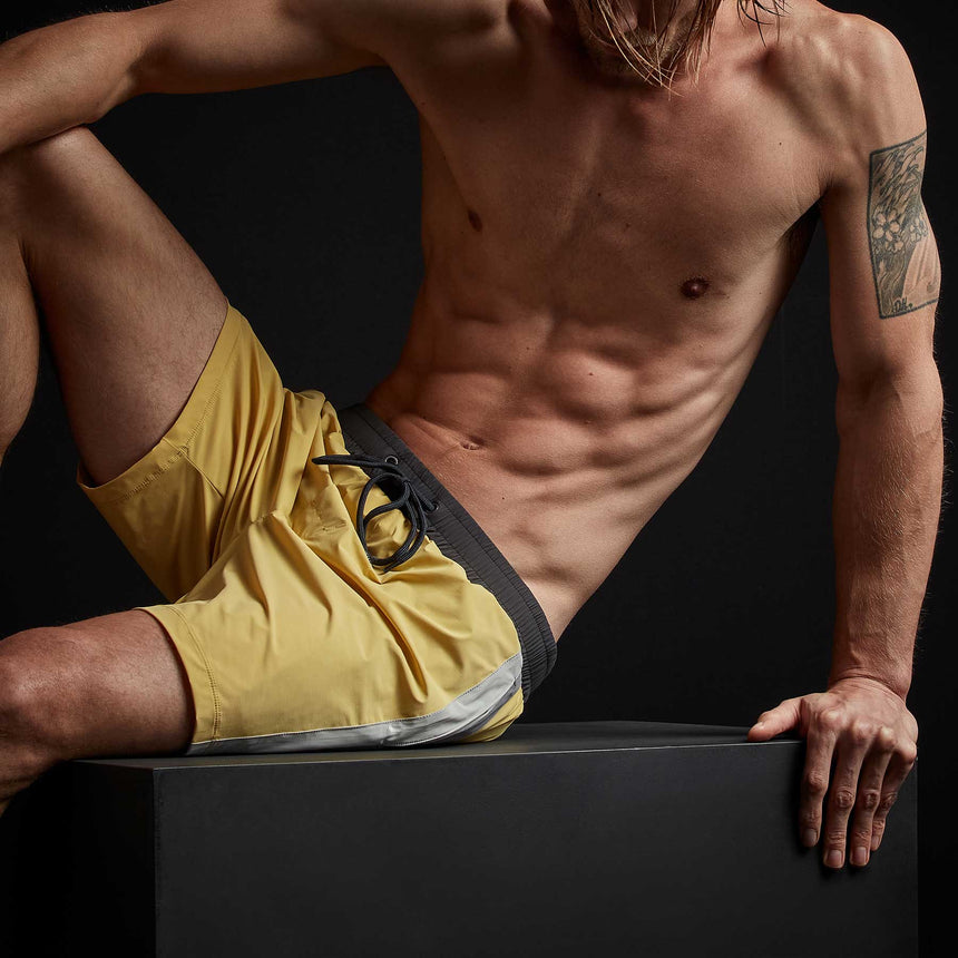 Double Stripe Board Short in Medallion/Smoke/Carbon/Dusk | James Perse Los Angeles