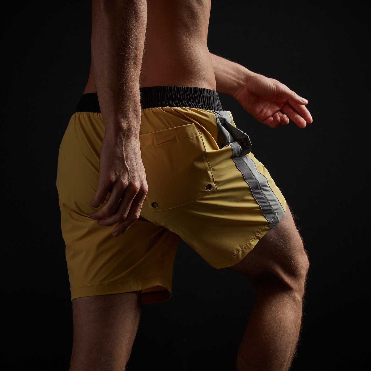Double Stripe Board Short in Medallion/Smoke/Carbon/Dusk | James Perse Los Angeles