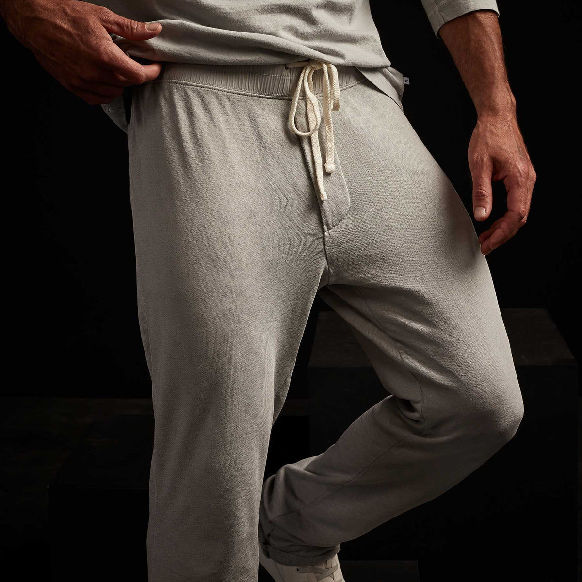 Vintage Fleece Contrast Waist Sweatpant - Aluminum Pigment | James Perse Los Angeles