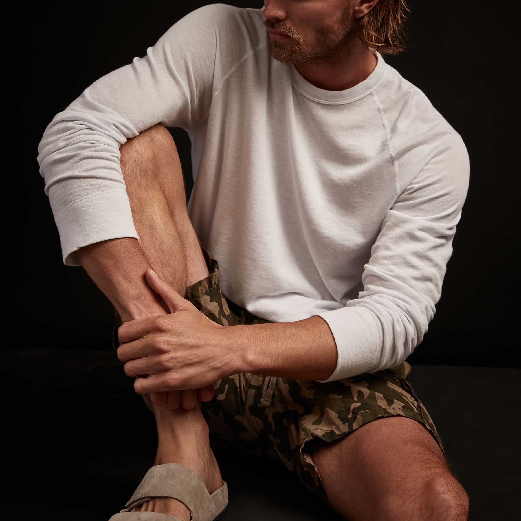 Vintage French Terry Sweatshirt in White | James Perse Los Angeles