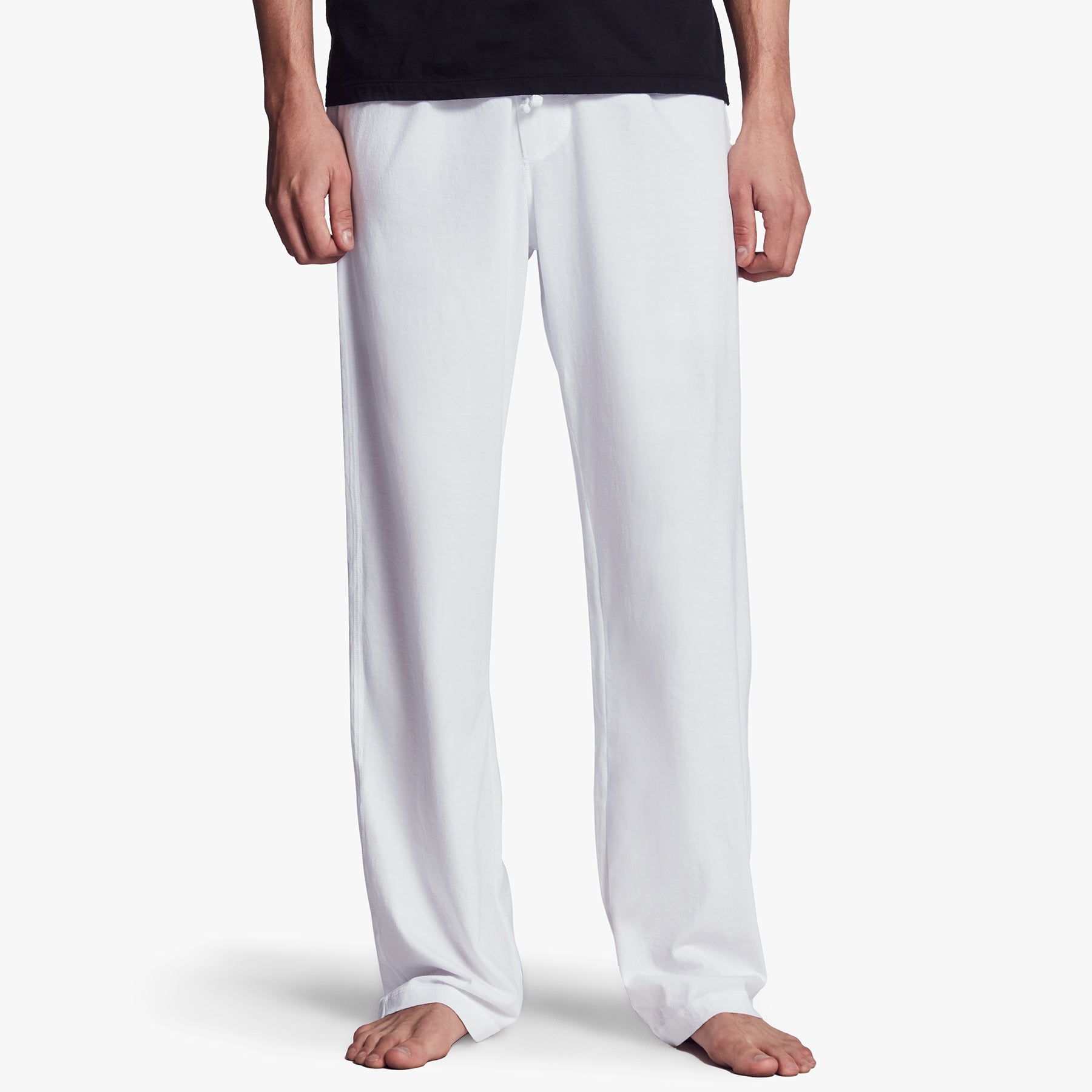 Black - Men's Silk Cotton Pajama Pants