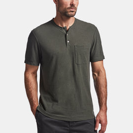 Cotton Linen Jersey Henley  In Marsh | James Perse Los Angeles