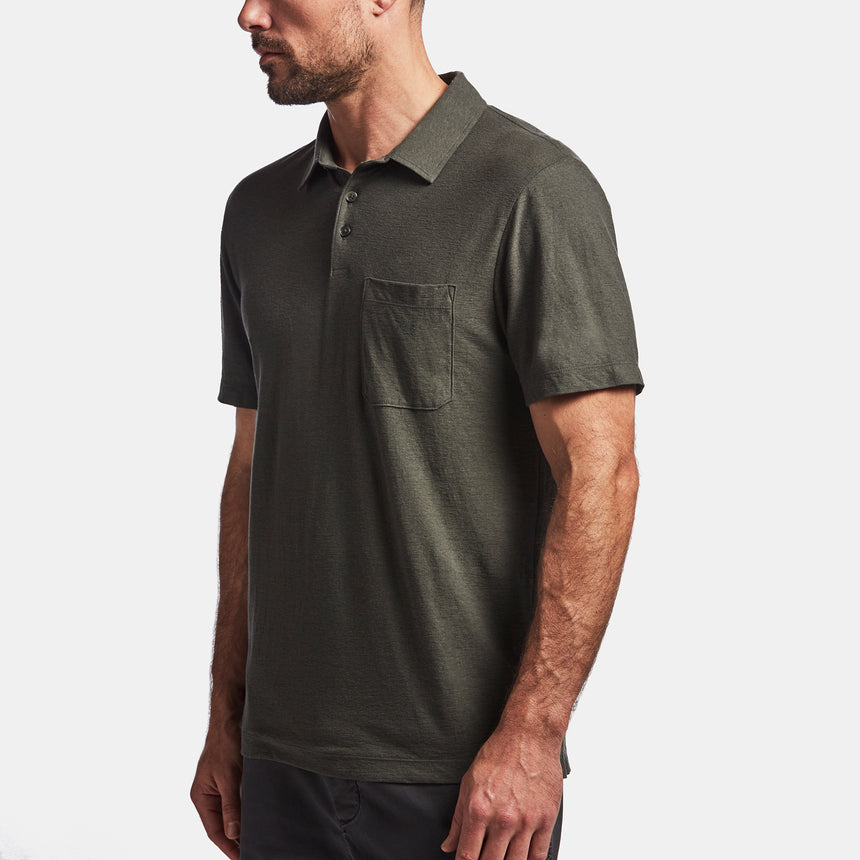 Cotton Linen Jersey Pocket Polo In Marsh | James Perse Los Angeles