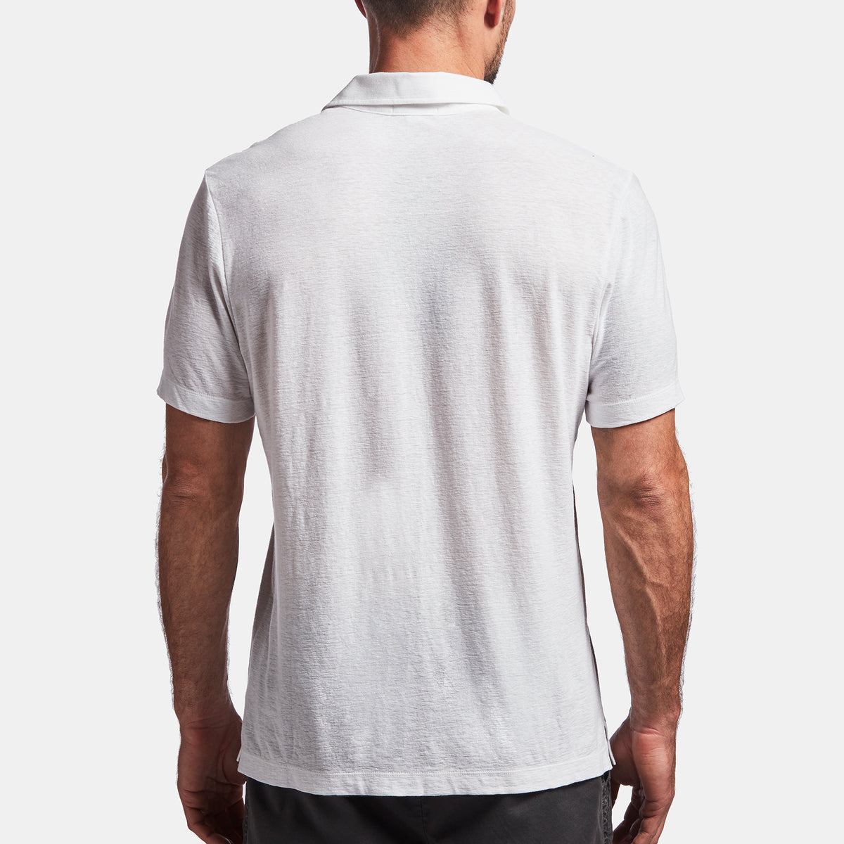 Cotton Linen Jersey Pocket Polo In White | James Perse Los Angeles