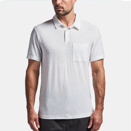 Cotton Linen Jersey Pocket Polo In White | James Perse Los Angeles
