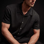 Linen Blend Knit Shirt - Black | James Perse Los Angeles