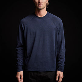 Stretch Linen Raglan Sweater in Navy | James Perse Los Angeles 