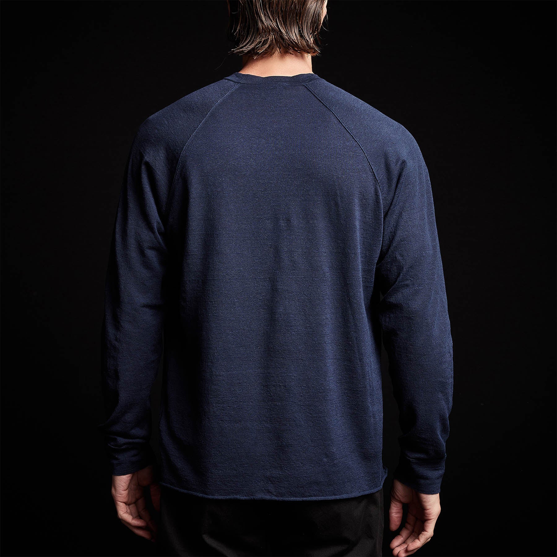 Linen Blend Raglan Sweater - Navy | James Perse Los Angeles