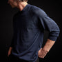 Stretch Linen Raglan Sweater in Navy | James Perse Los Angeles 