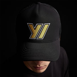 Y/ Outline Scuba Trucker Hat in Black | James Perse Los Angeles