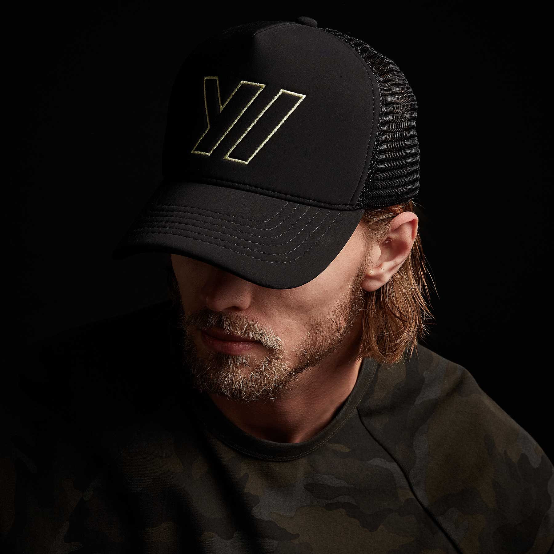 Y/ Outline Embroidery Hat - Black | James Perse Los Angeles