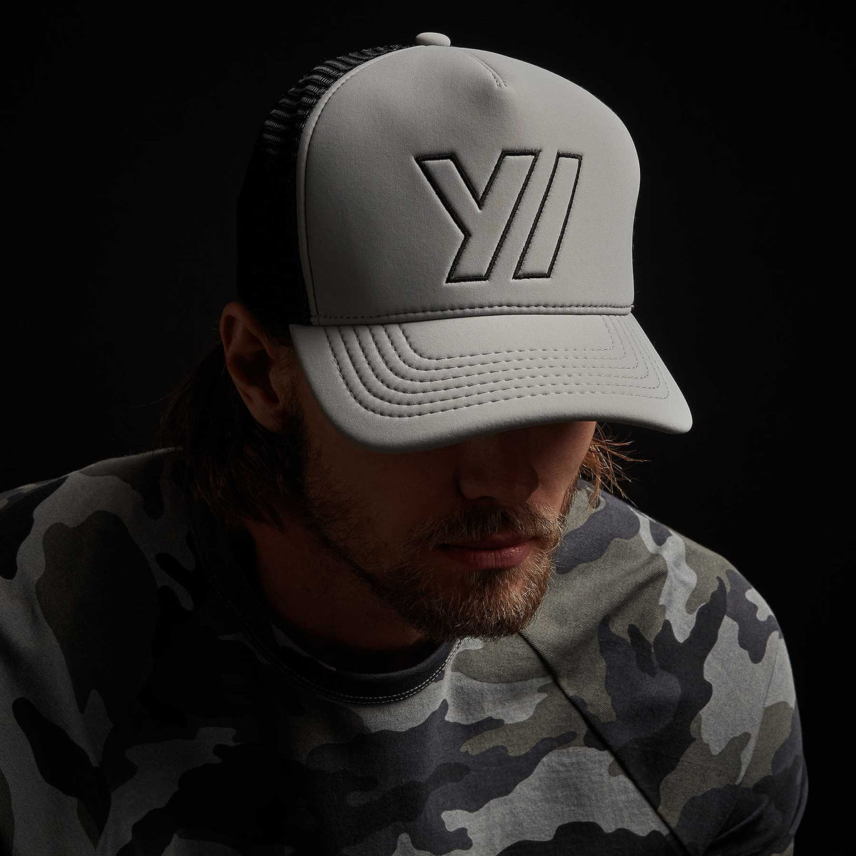 Y/ Outline Embroidery Hat - Pale Grey | James Perse Los Angeles