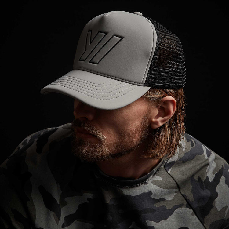 Y/ Outline Embroidery Hat - Pale Grey | James Perse Los Angeles