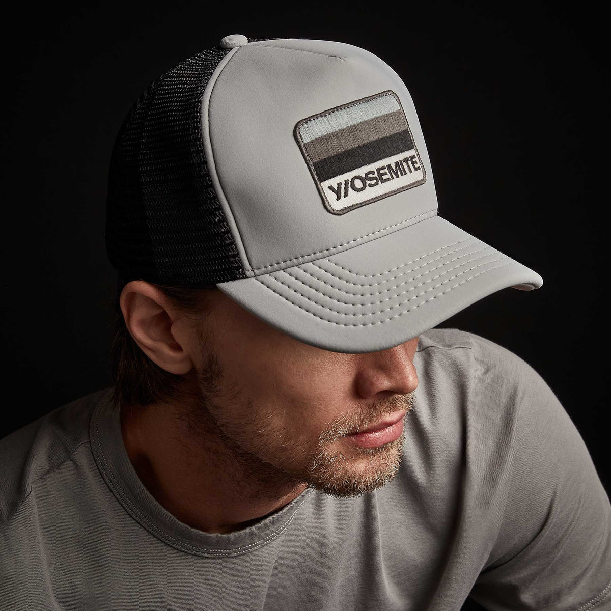 Y/OSEMITE Patch Scuba Trucker - Pale Grey | James Perse Los Angeles