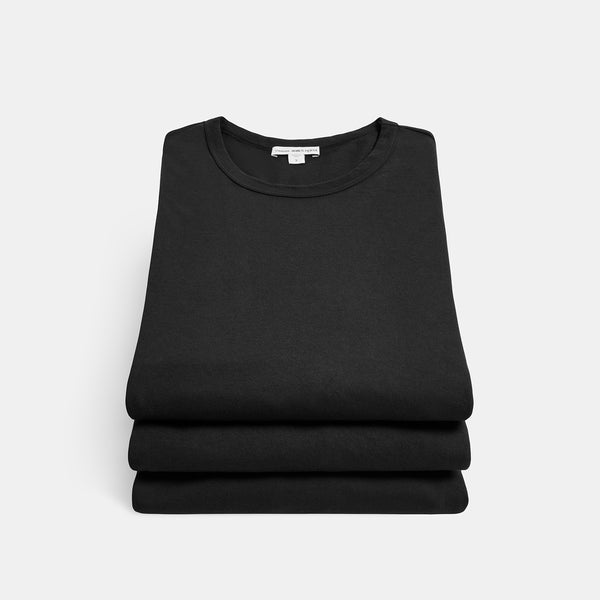 Short Sleeve Crew Neck Tee 3 Pack In Black | James Perse Los Angeles