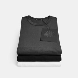 Luxe Lotus Jersey Tee 3 Pack In Black/White/Carbon | James Perse Los Angeles