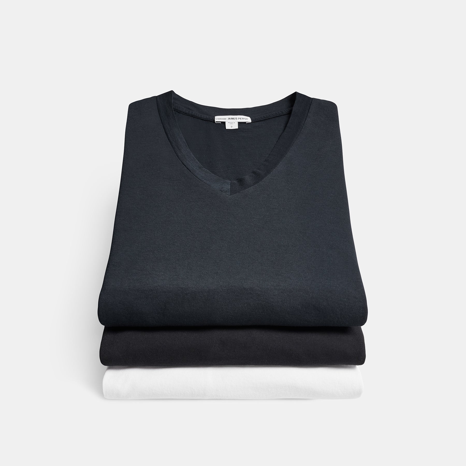 Short Sleeve V Neck Tee 3 Pack In Black/White/Deep | James Perse Los Angeles
