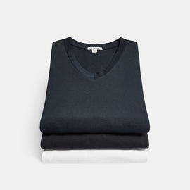 Short Sleeve V Neck Tee 3 Pack In Black/White/Deep | James Perse Los Angeles