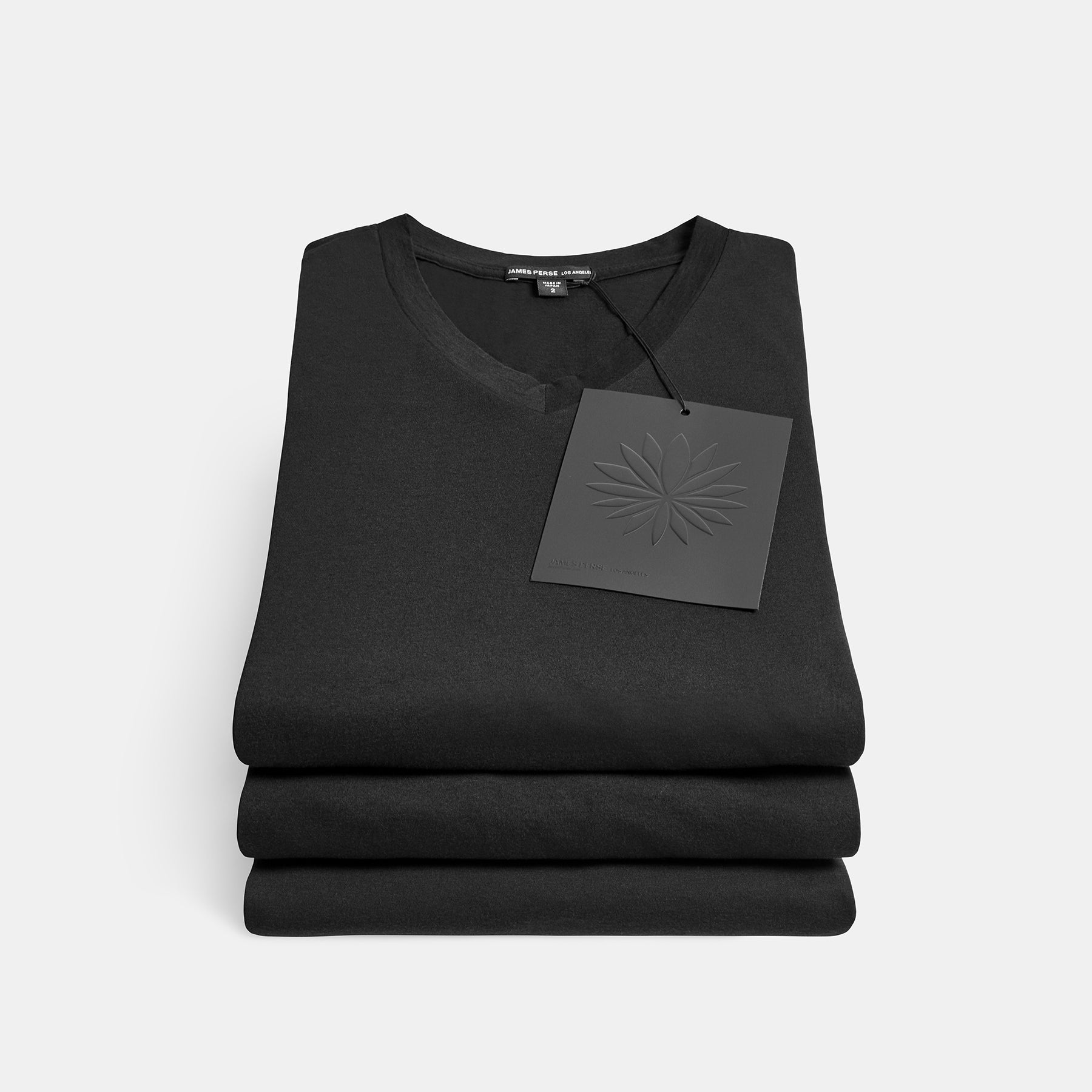 Luxe Lotus Jersey V Neck Tee 3 Pack In Black | James Perse Los Angeles