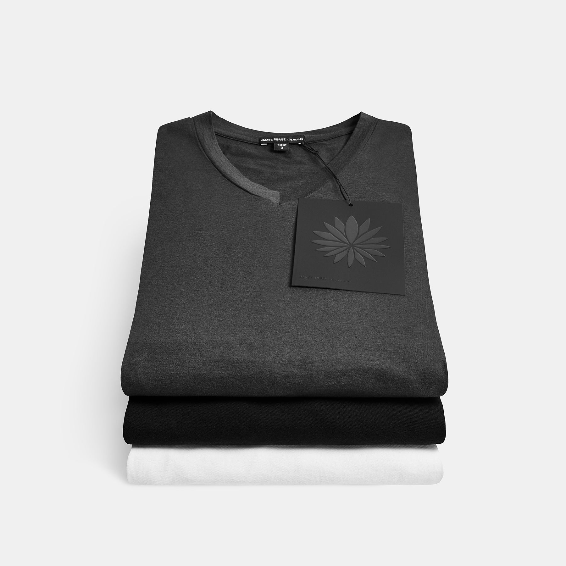 james perse Pack Short Sleeve Crew Neck Black/White/Deep Sale