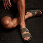 Double Strap Suede Slide Mens In Ash | James Perse Los Angeles