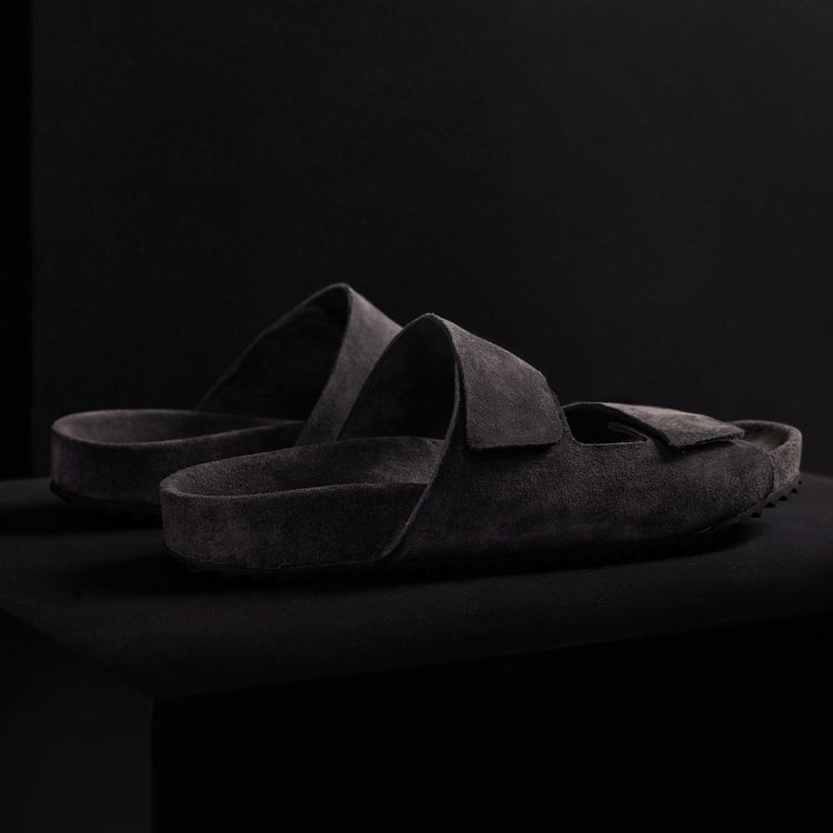Double Strap Suede Slide Mens In Ash | James Perse Los Angeles