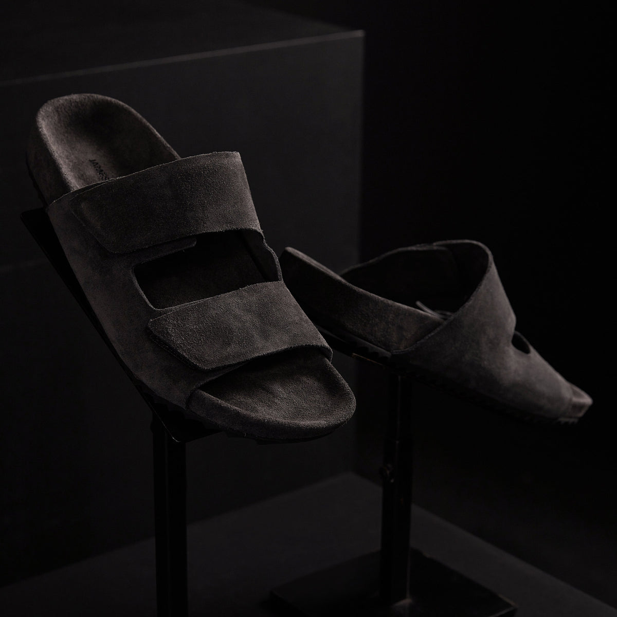 Double Strap Suede Slide Mens In Ash | James Perse Los Angeles