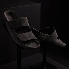 Double Strap Suede Slide Mens In Ash | James Perse Los Angeles