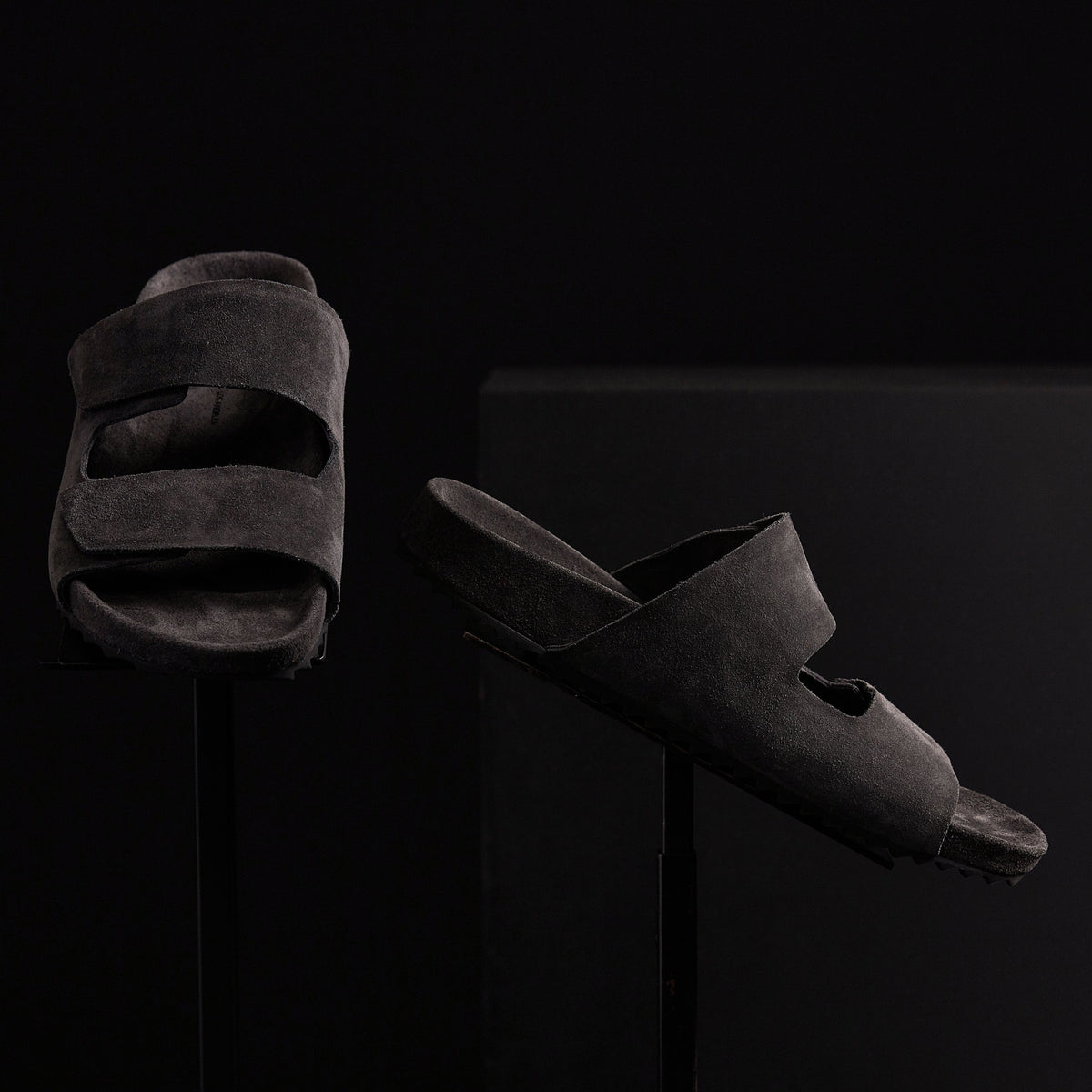 Double Strap Suede Slide Mens In Ash | James Perse Los Angeles