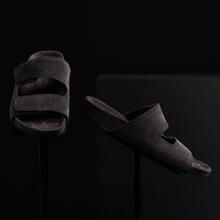 Double Strap Suede Slide Mens In Ash | James Perse Los Angeles