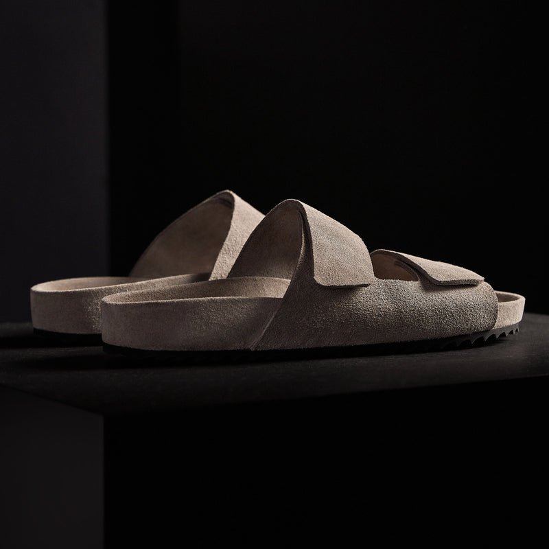 Double Strap Suede Slide Mens In Earth | James Perse Los Angeles